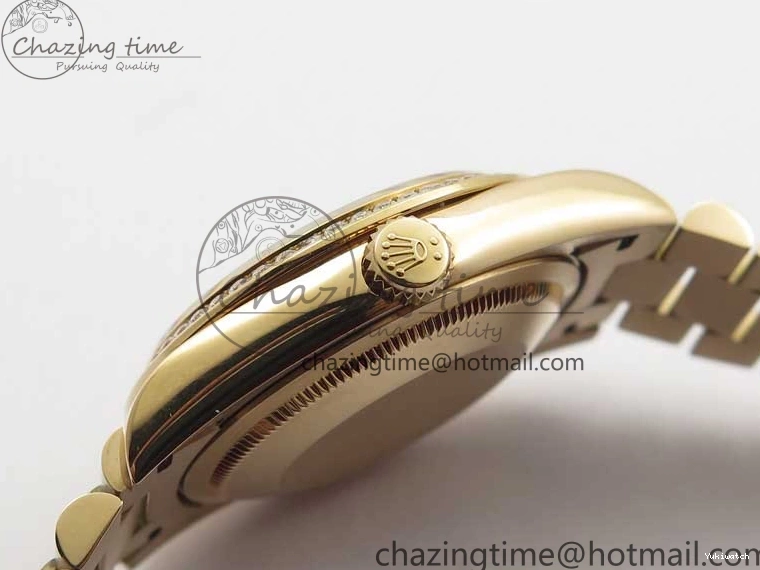 Bracelet Day-Date Dial Silver on Crystal RG A2836 Best Edition 128235 Marker Crystal BP President 36mm RG 0511